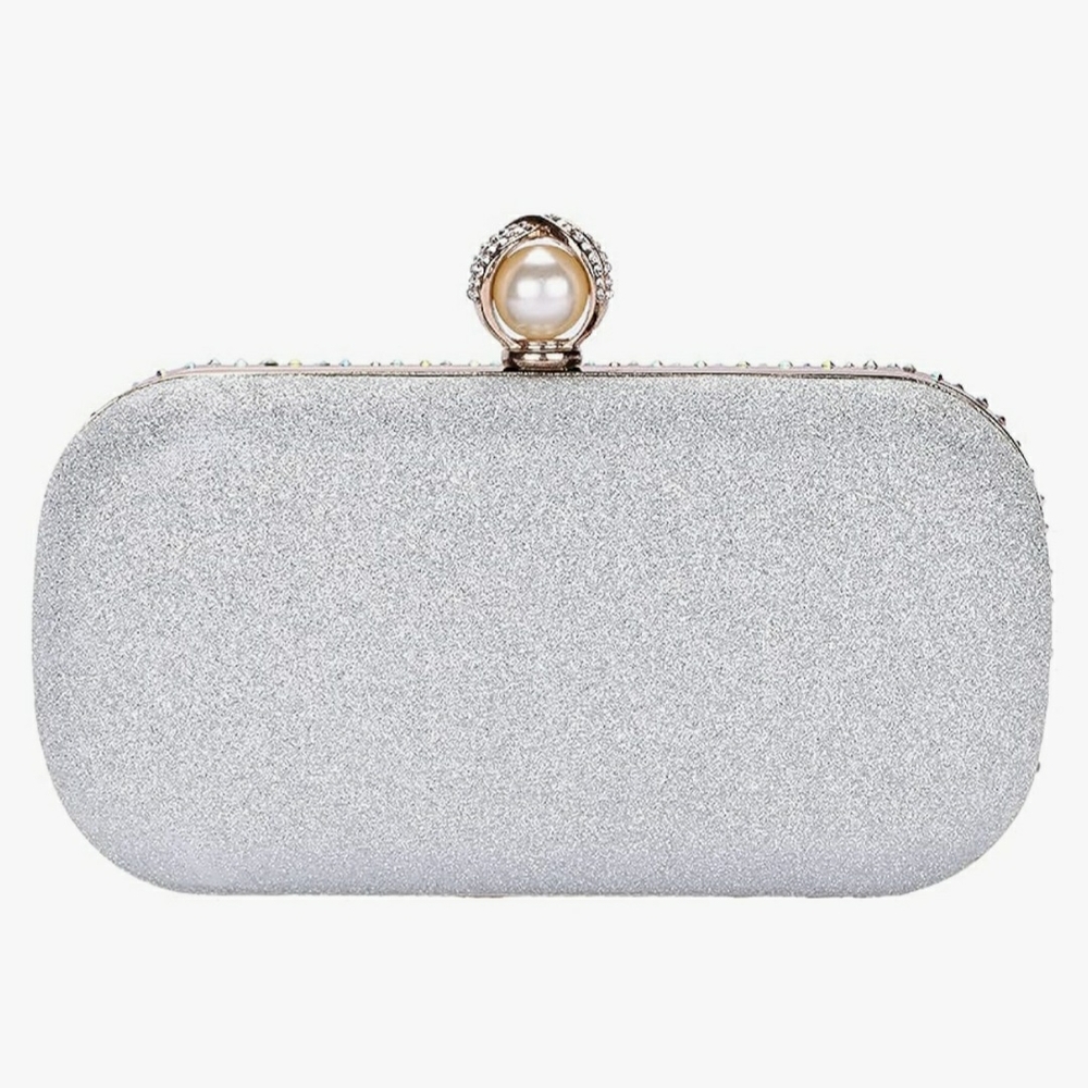 Elegant Silver Clutch Bag